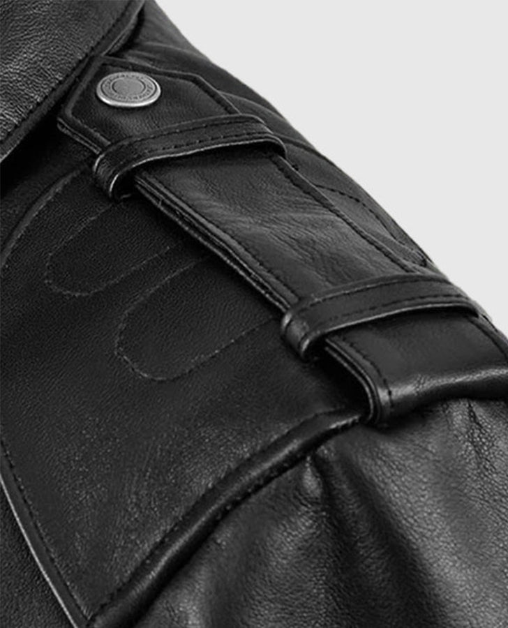 Deadwood Black Moto Leather Jacket for Men – Premium Outerwear - inner lining view