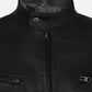 Men's Black Slimfit Cafe Racer Leather Jacket – Premium Outerwear - inner lining view