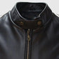 Lethal Weapon Mel Gibson Black Cafe Racer Leather Jacket for Men - model wearing the jacket