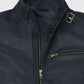 Jim Carrey Blue Leather Jacket for Men – Custom Fit - collar and zip close-up