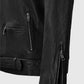 Rutland Black Riding Leather Biker Jacket for Men – Custom Fit - collar and zip close-up