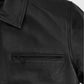 Christian Bale Black Leather Jacket for Men | Genuine Leather - collar and zip close-up