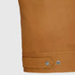 Emily in Paris S03 Lucas Bravo Brown Leather Jacket for Men - inner lining view