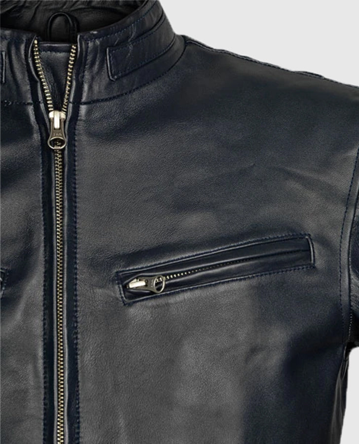 Vin Diesel Fast and Furious 6 Blue Leather Jacket for Men - inner lining view