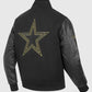 Dallas Cowboys Black & Gold Varsity Jacket - collar and front closure detail