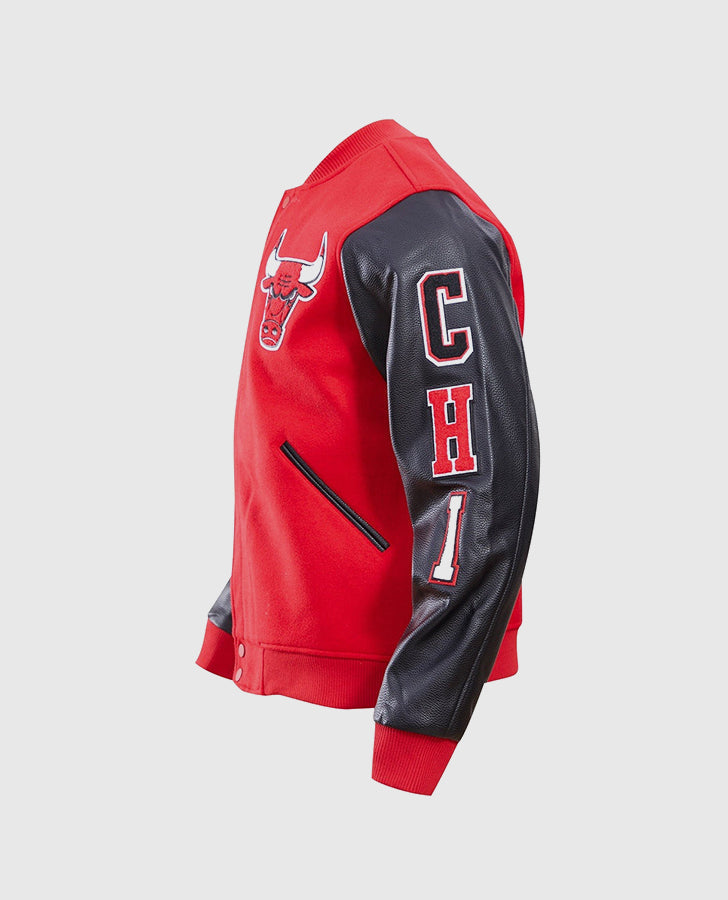 NBA Chicago Bulls Men's Red Varsity Leather Jacket - inner lining view
