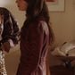 Emily in Paris S4 Lily Collins Red Leather Jacket for Women - collar and zip close-up