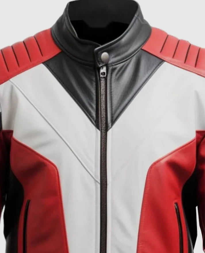 Men's Red & Black Faux Leather Jacket – Premium Outerwear