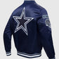Dallas Cowboys Mashup Classic Rib Satin Jacket - collar and front closure detail