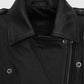 Vox Lux Natalie Portman Black Biker Leather Jacket for Women - collar and zip close-up