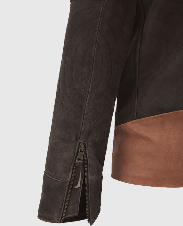 X - Men Origins Wolverine Brown Leather Suede Jacket for Men - inner lining view