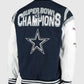 Dallas Cowboys Super Bowl 5x Champions Varsity Jacket - styled view