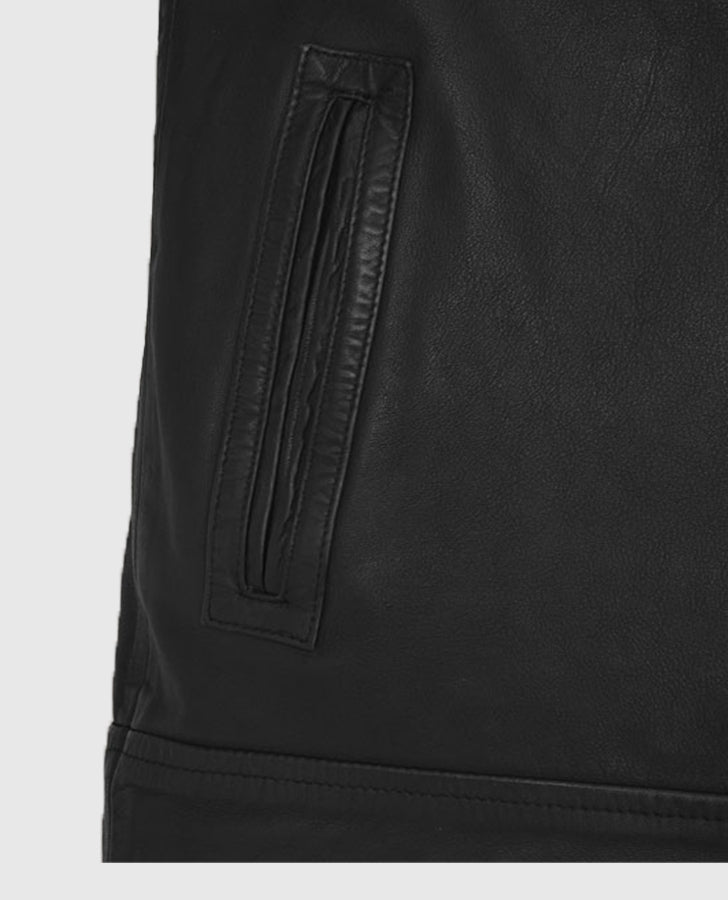 Jesse Lee Soffer Chicago PD Black Leather Jacket for Men - inner lining view