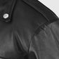 Jeffrey Dean Morgan the Walking Dead Black Biker Leather Jacket - inner lining view