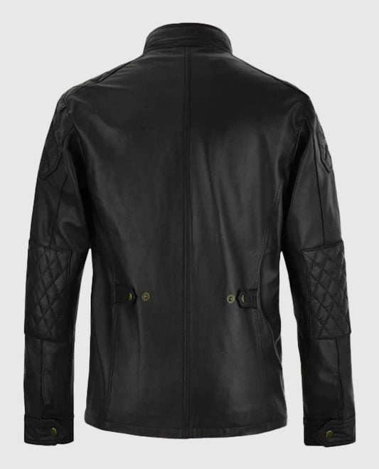 Fast & Furious 8 Vin Diesel Red Stripes Leather Jacket for Men - side angle view