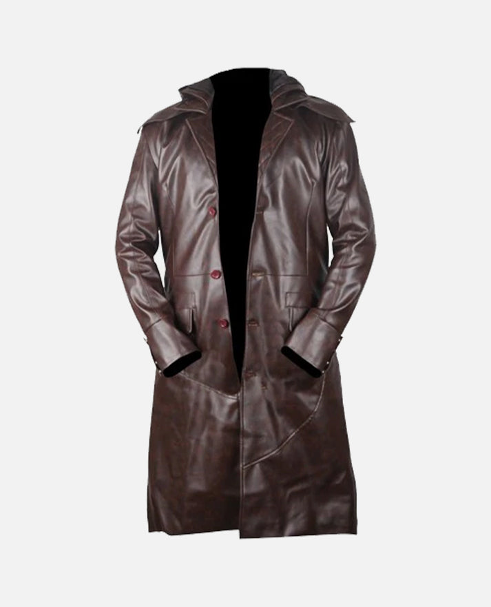 Jacob Frye Assassin's Creed Brown Trench Coat for Men - model wearing the jacket