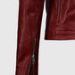 Kaya Scodelario Resident Evil Red Leather Jacket for Women - inner lining view
