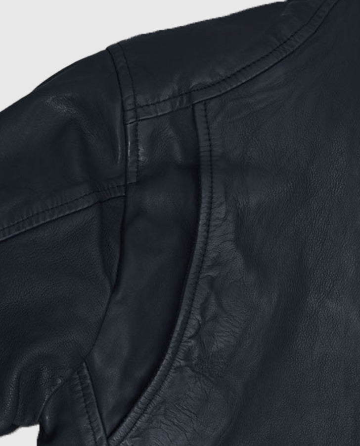 Jim Carrey Blue Leather Jacket for Men – Custom Fit - inner lining view