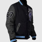 Axel Foley Detroit Lions Black Leather Jacket for Men - model wearing the jacket