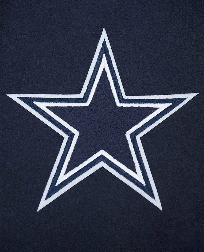Dallas Cowboys Script Tail Classic Rib Varsity Jacket - inner lining detail