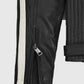 Robert Pattinson Vintage Black Leather Jacket for Men - detail view