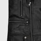 Jimin Black Biker Leather Jacket for Men – Premium Outerwear - inner lining view