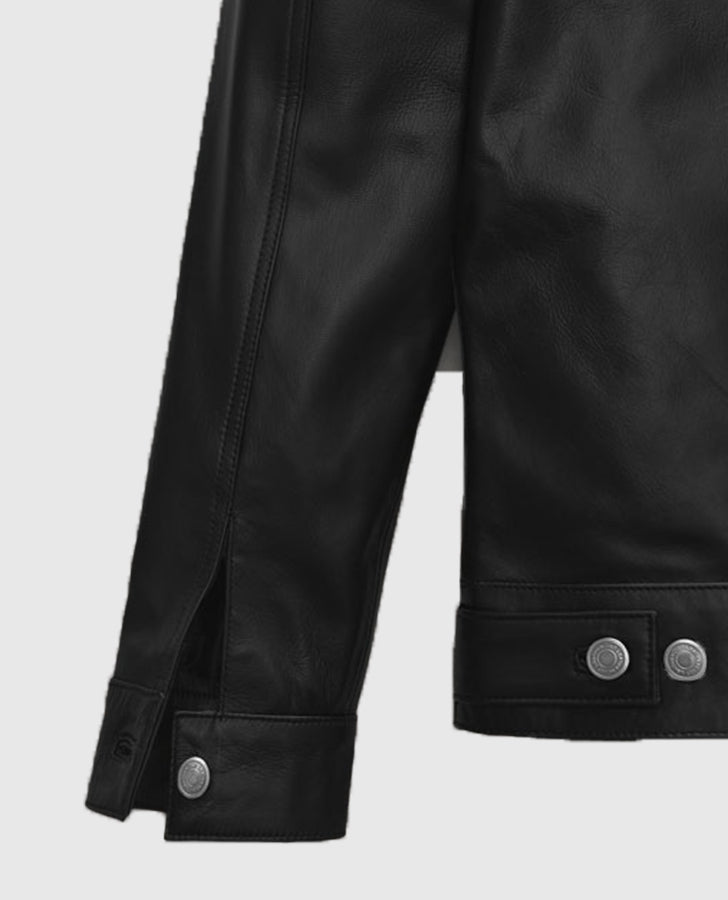 Jeff Goldblum Black Leather Jacket for Men | Genuine Leather - inner lining view