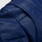 Antonio Banderas Blue Leather Biker Jacket for Men - inner lining view