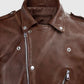 Men's Beast Spanish Brown Biker Leather Jackets Jacket - inner lining view