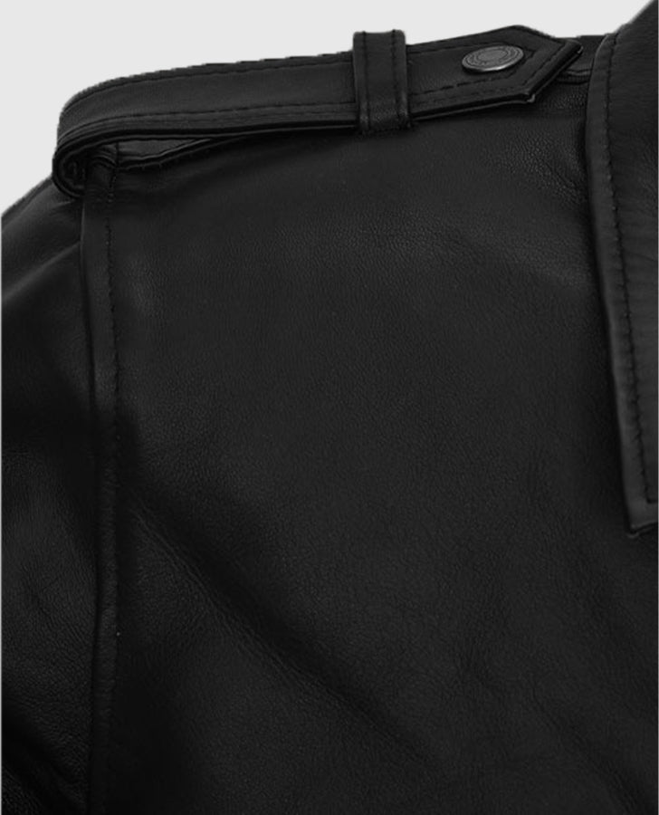 Vox Lux Natalie Portman Black Biker Leather Jacket for Women - inner lining view