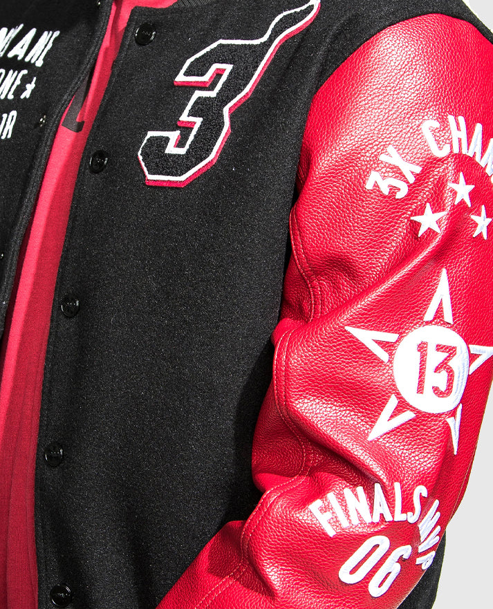 Court Culture Dwyane Wade Red & Black Leather Jacket for Men - inner lining view