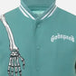 Men's Rod Godspeed Skull Mint White Varsity Leather Jacket - inner lining view