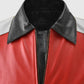 8 Ball Pool David Puddy Red & Black Bomber Leather Jacket for Men - inner lining view