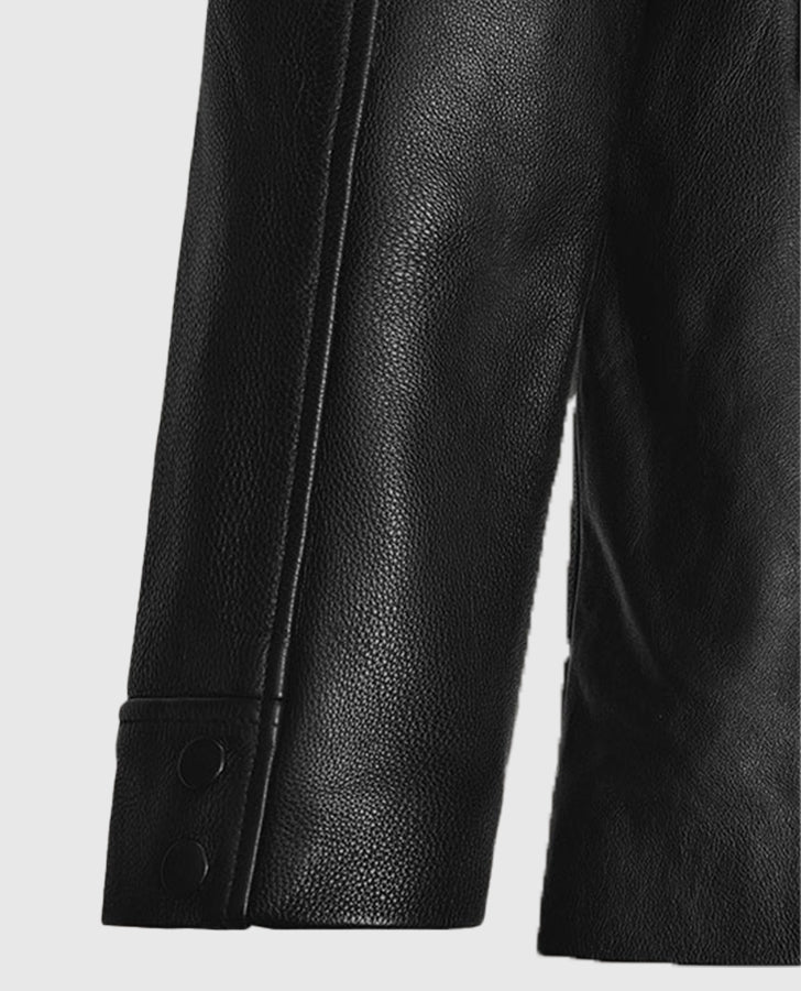 Johnny Depp Black Leather Jacket for Men | Genuine Leather - inner lining view
