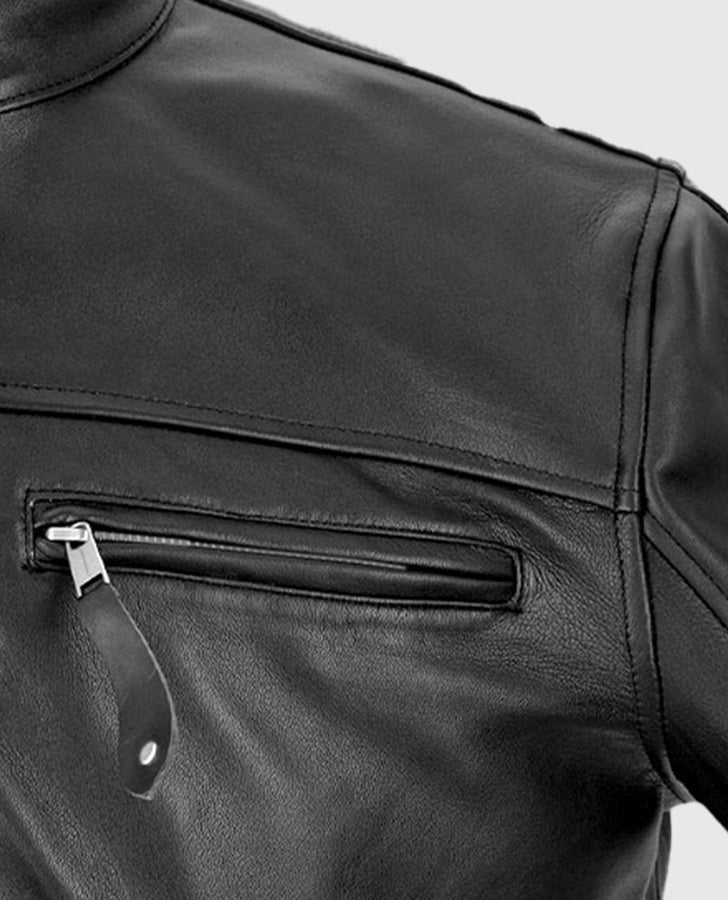 Keanu Reeves John Wick Black Biker Leather Jacket for Men - inner lining view