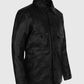 Vin Diesel Fast and Furious 8 Black Leather Jacket for Men - collar and zip close-up