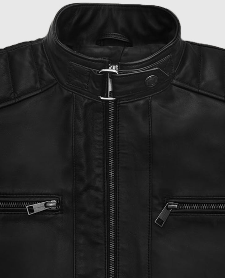 Andrew Tate Leather Black Jacket for Men – Custom Fit - inner lining view
