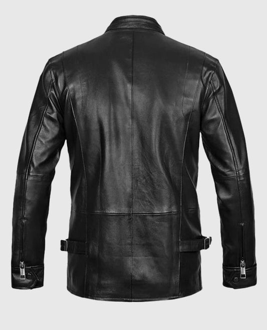 Vin Diesel Fast and Furious 6 Black Leather Jacket for Men - side angle view