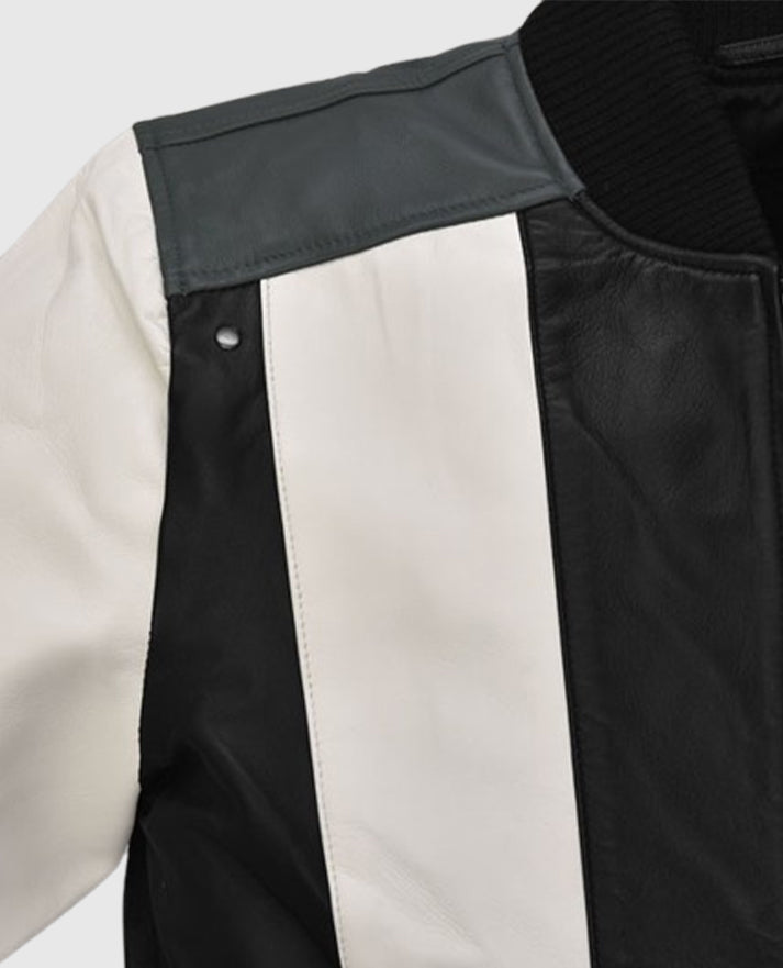 Matthew Broderick Ferris Bueller's Day Off White & Black Leather - detail view