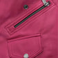 Jessica Alba Pink Leather Biker Jacket for Women – Custom Fit - model wearing the jacket