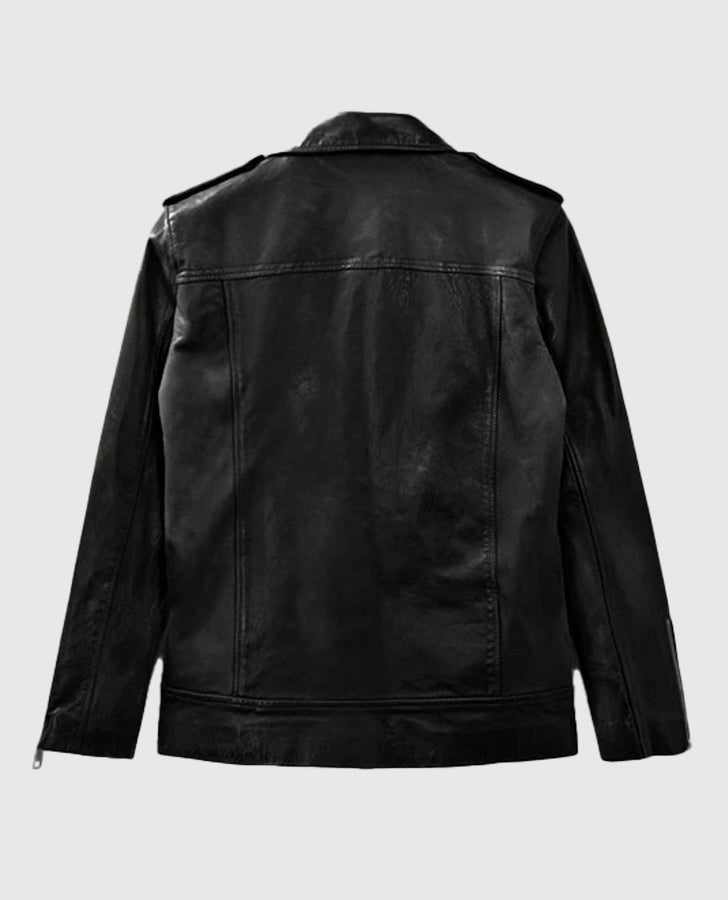 Rutland Black Riding Leather Biker Jacket for Men – Custom Fit - model wearing the jacket