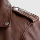 Men's Beast Spanish Brown Biker Leather Jackets Jacket - model wearing the jacket