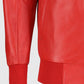 Dizller 8 Ball Pool Red Letterman Bomber Leather Jacket for Men - model wearing the jacket