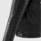 Men's Black Cafe Racer Leather Jacket | Genuine Leather - model wearing the jacket