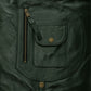 Chris Pine Black Leather Biker Jacket for Men – Custom Fit - collar and zip close-up