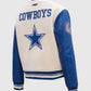 Dallas Cowboys Retro Classic Varsity Cream Jacket - styled view