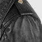 Sarah Connor Terminator Genisys Black Leather Biker Jacket for Women - collar and zip close-up