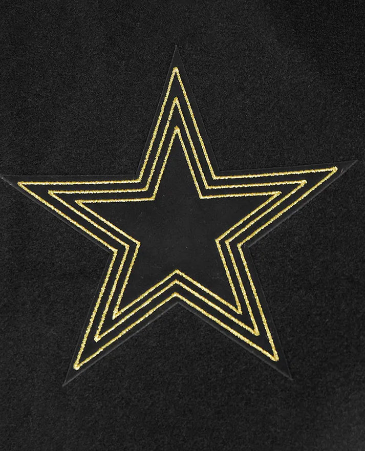 Dallas Cowboys Black & Gold Varsity Jacket - styled view
