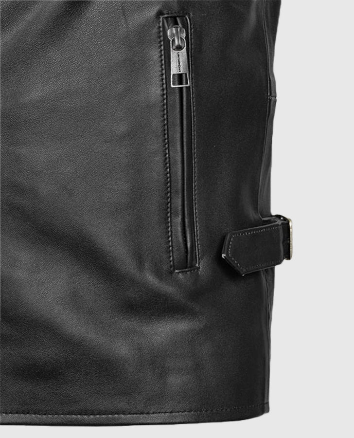 Vin Diesel Fast and Furious 6 Black Leather Jacket for Men - inner lining view
