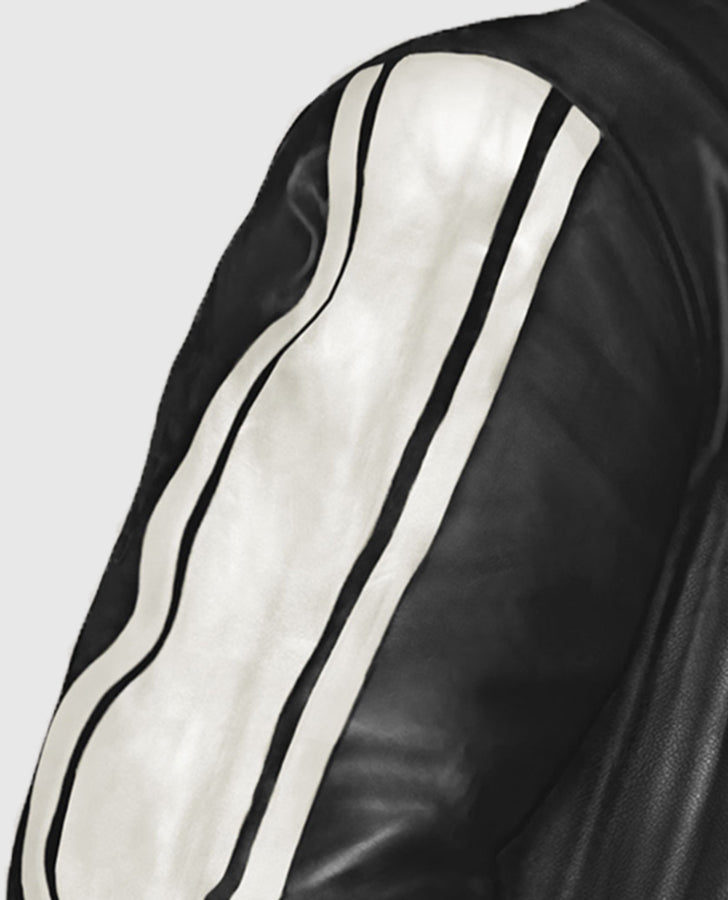 Robert Pattinson Vintage Black Leather Jacket for Men - model wearing the jacket